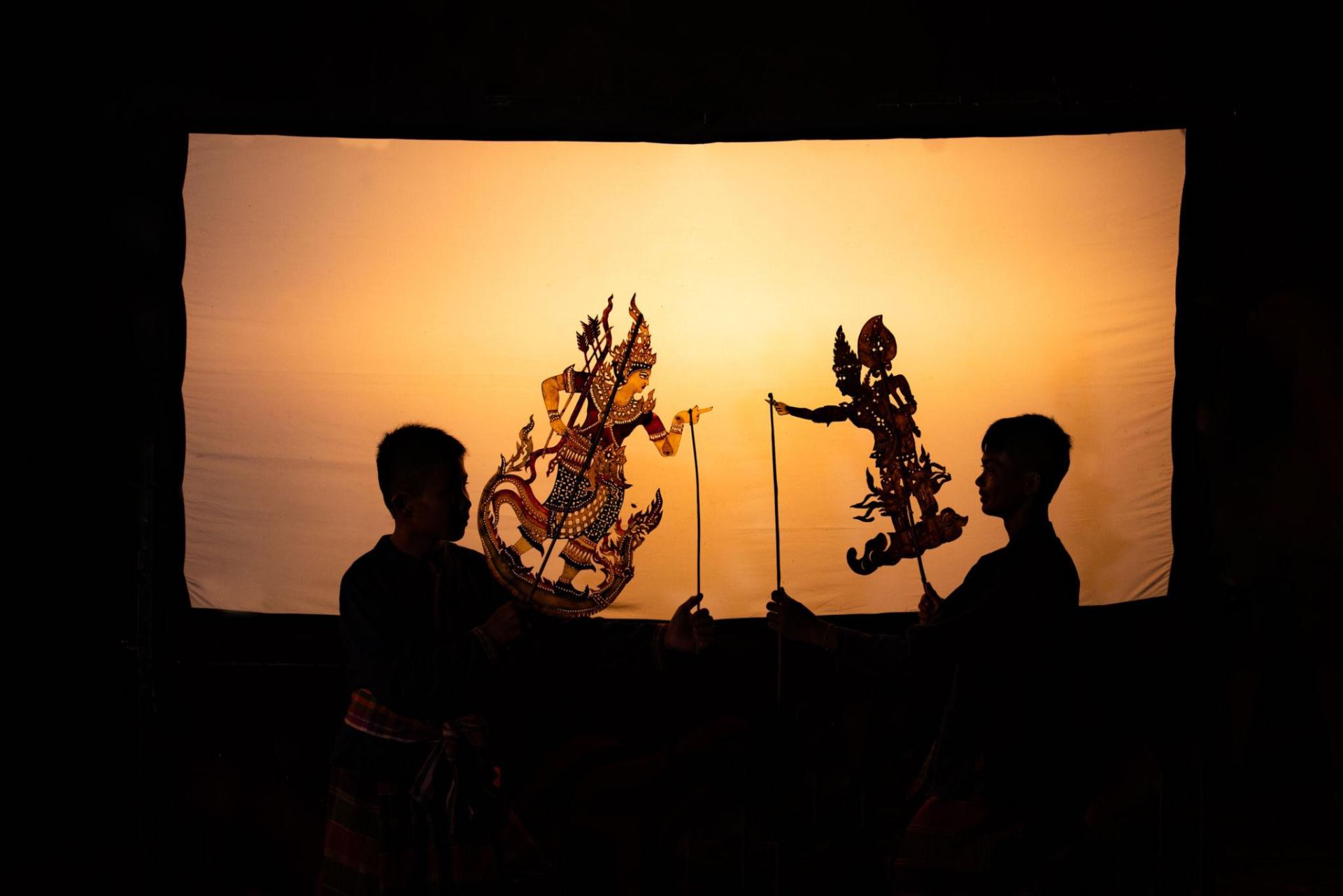 Traditional Nang Talung shadow puppet performance, Phatthalung